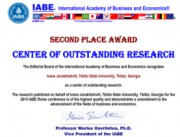 თსუ-მ მეორე ადგილი დაიკავა ეკონომიკაში საუკეთესო კვლევით ცენტრებს შორის